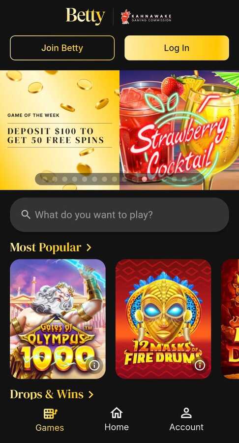 BettyCasino Homepage