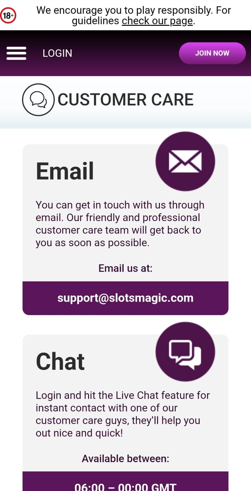 Customer Service Slots Magic 