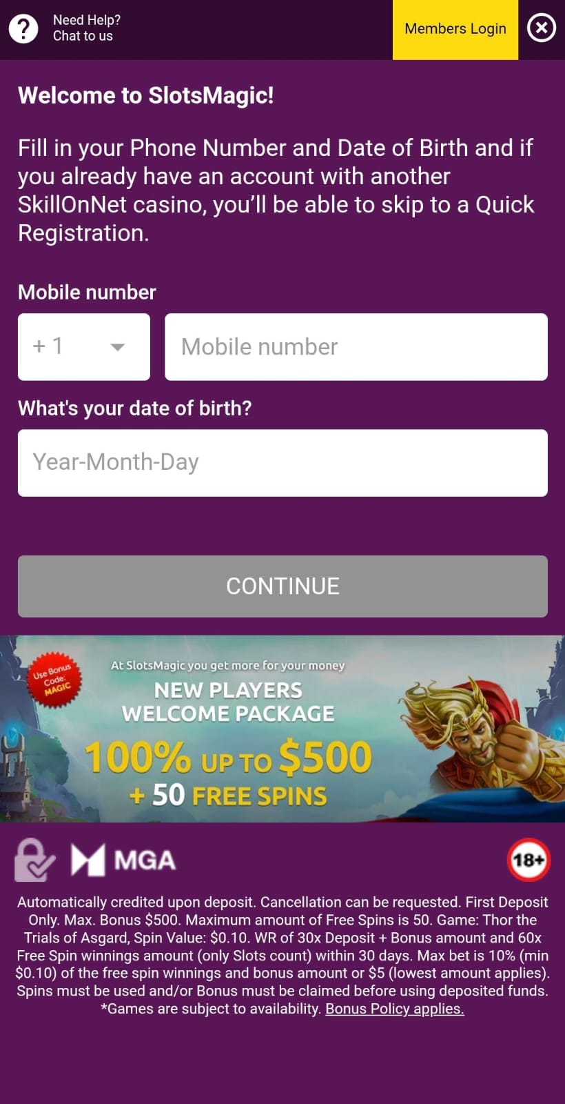 SlotsMagic Register