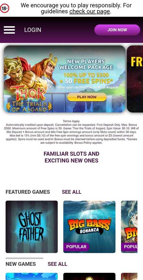 SlotsMagic Homepage