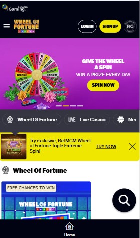 Wheel of Fortune Casino Homepage