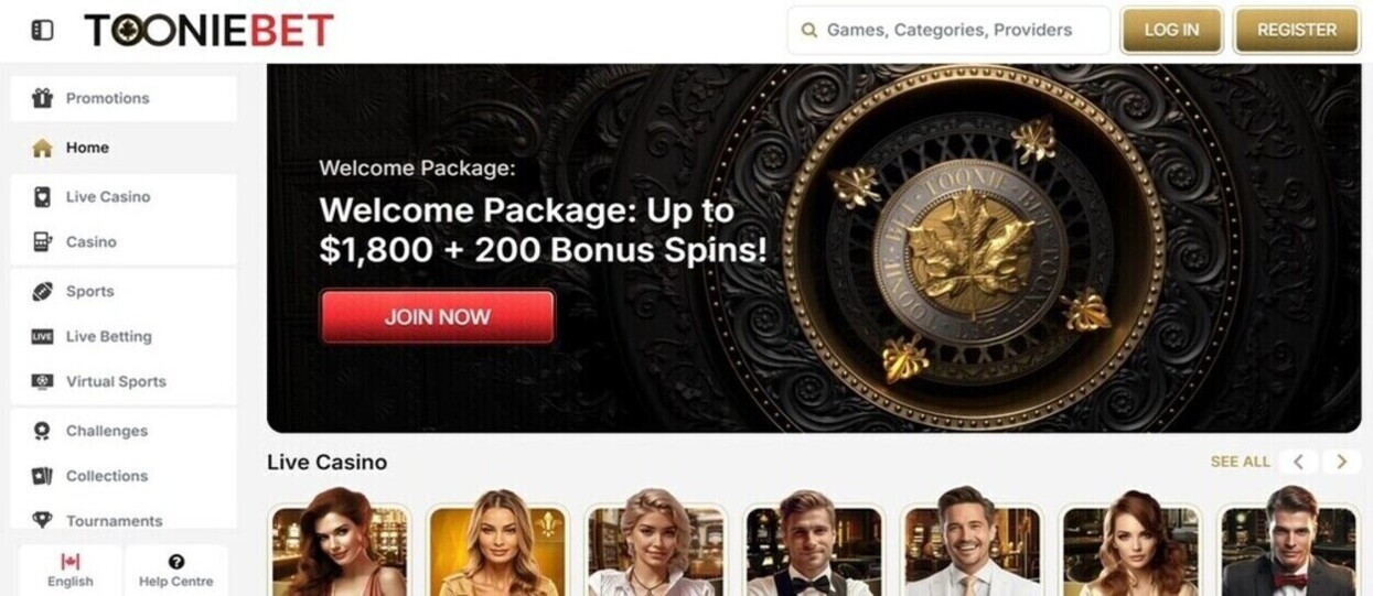 Tooniebet Homepage Casino Canada